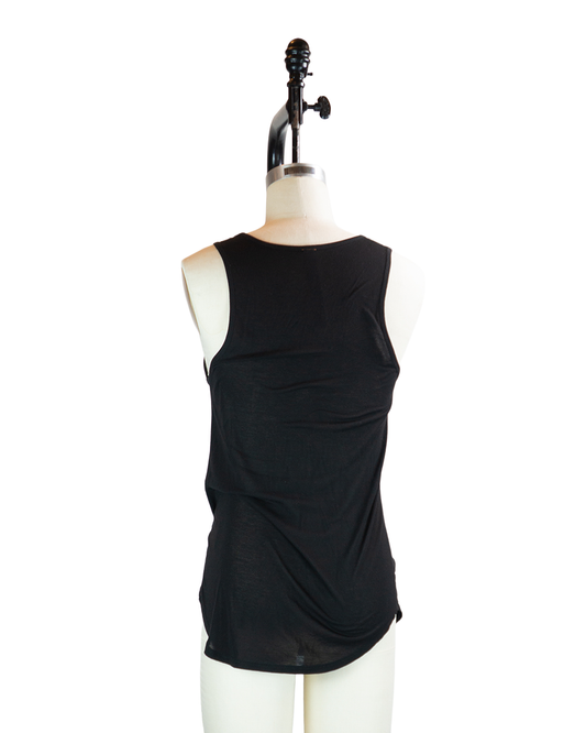 JKEEFER black viscose silk tour tank top
