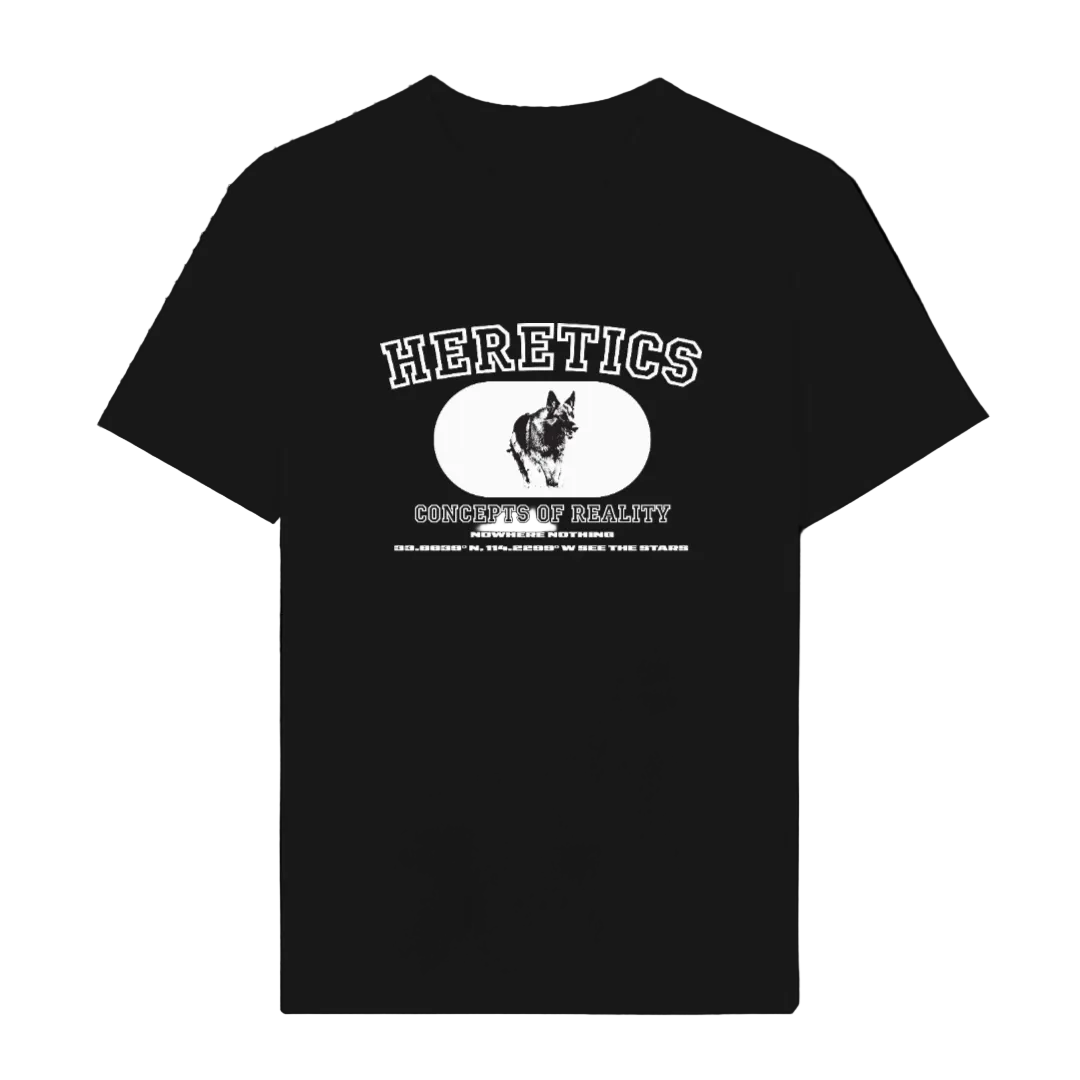 JKEEFER heretics concepts of reality t-shirt